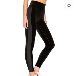 ALALA velvet tight black legging with side stripe detailing NWT Sz-2X. E6
